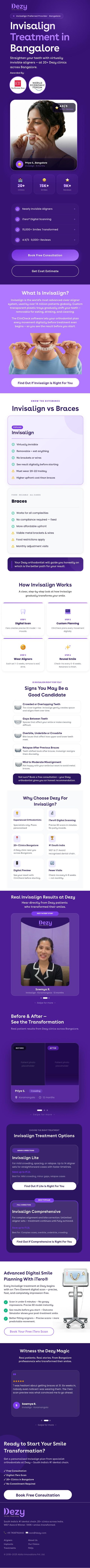 Invisalign landing page mobile preview
